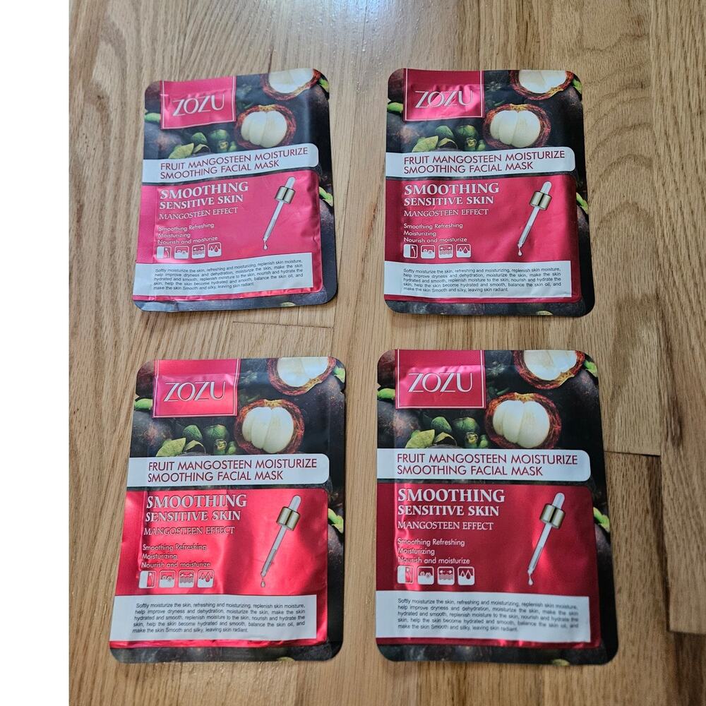 LOT 4 ZOZU Mangosteen Moisturizing Smoothing Facial Sheet Masks NEW K Beauty